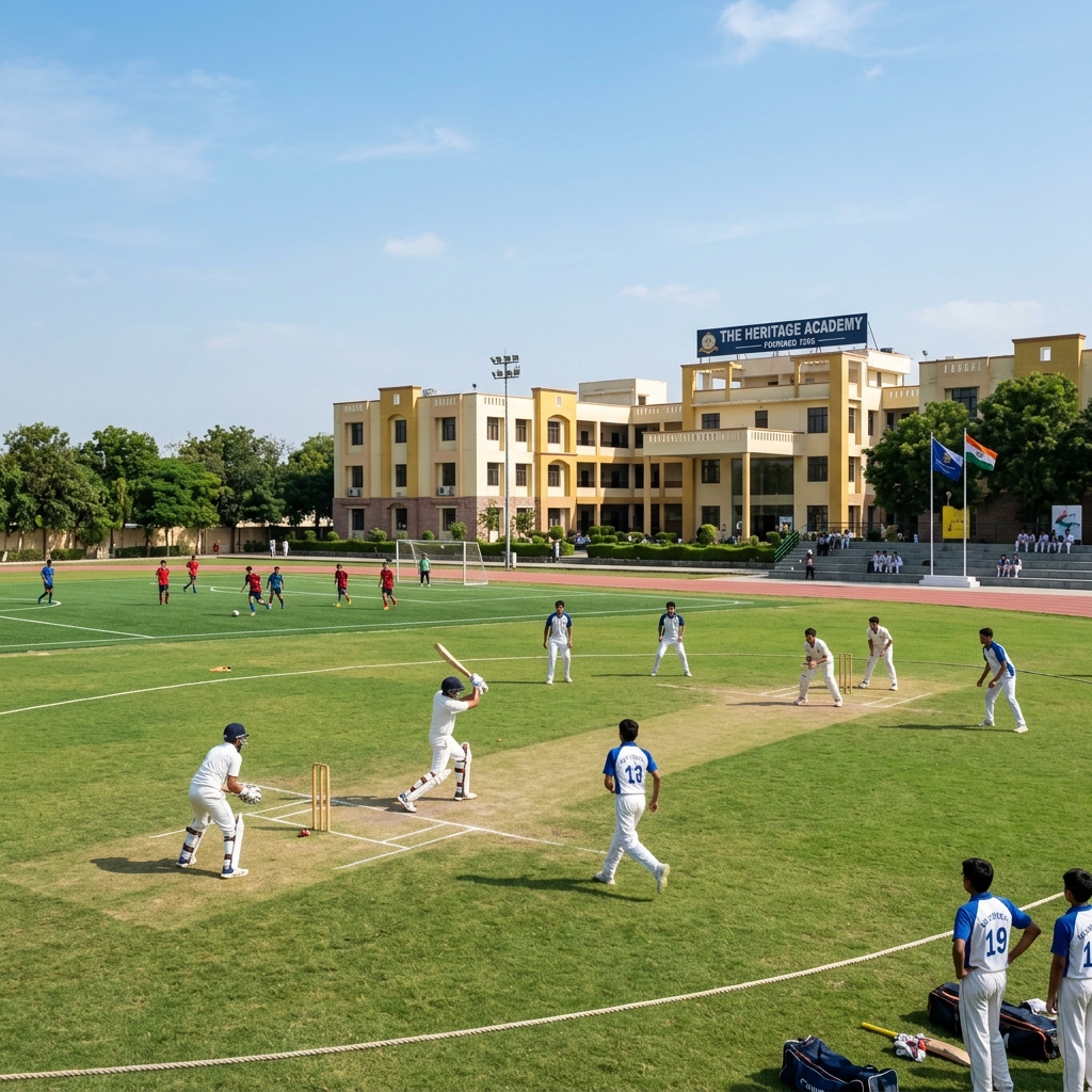 Students playing on the school sports ground