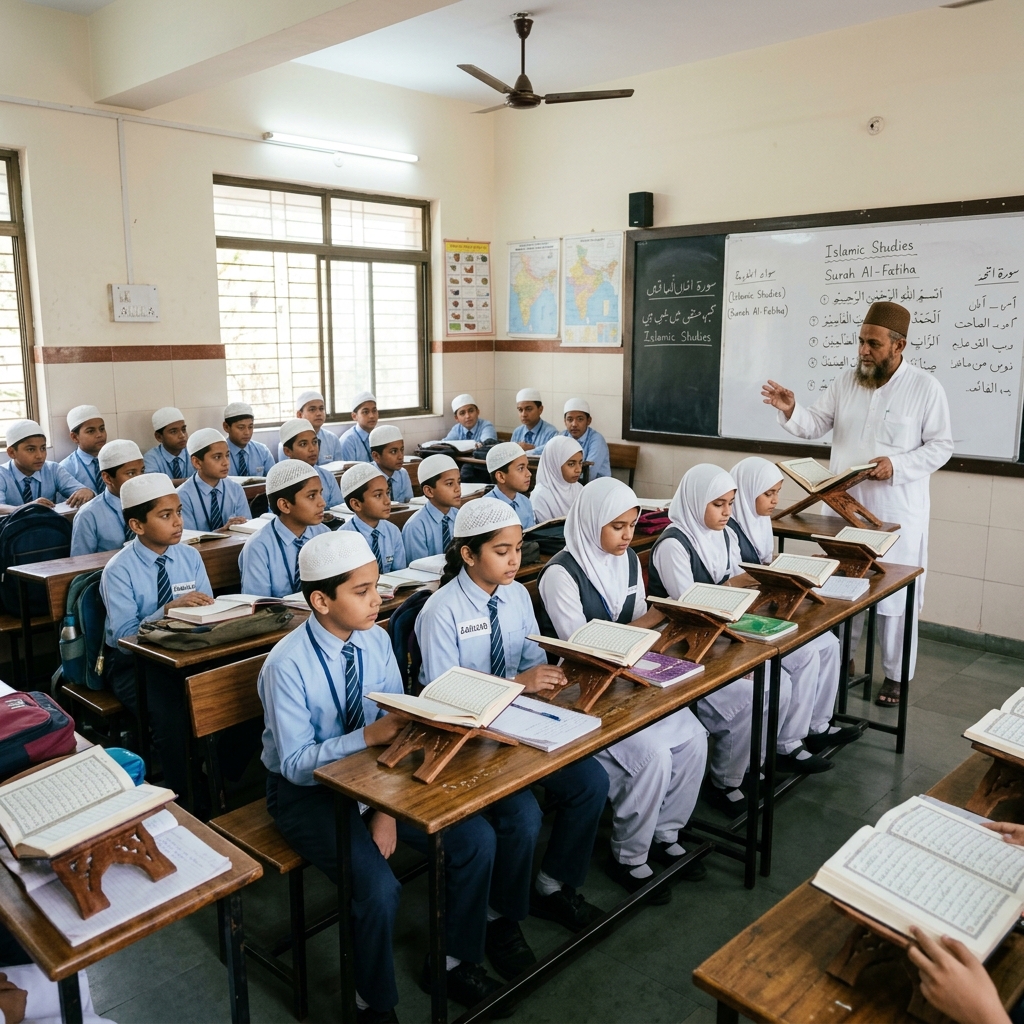 Students engaged in Islamic studies class